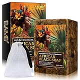 Afrikanische Schwarze Seife 100g, Bio Handgemacht Afrikanische Schwarze Seife, Gleicht Fettige Haut Aus, Akne Bekämpfen & Anti-Ageing, Klärt Unreinheiten & Lässt Dunkle Flecken Verblassen