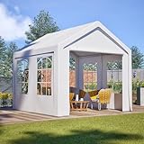 Thanaddo Pavillon 3x3 Meter Premium Winterfest Partyzelt mit Seitenwände, Wasserdicht Stabil Gartenpavillon Gartenzelt, UV Schutz Outdoor Festzelt Carport, Weiß