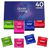 Durex Surprise Me Kondome in stylischer Box - Extra Vielfalt, praktisch & diskret verpackt - für zuverlässigen Schutz mit einem angenehmen Geruch - Großpackung- 40 Kondome (1er Pack)