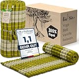 livasia Rollmatte Rollmatratze M schmal Einzelbett - 200x75x4,5cm - Gästebett Gästematratze 1 Person mit Muster, Reisebett Kofferraum outdoor, Thaimatte Kapok Garten handgefertigt (Grün)