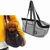 Transporttasche Haustier Tragetasche Klein Hund Haustiertragetasche Mesh Hundetragetasche Atmungsaktiv Hundetasche mit Boden Hundetrage Verstellbar Katzentragetasche Kleintiertasche Welpen Katze