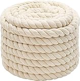 Abio Baumwollseil 6mm 5m Weiß Seil Kordelband Makramee Garn Tau Baumwollkordel Baumwollschnur Kordel Tauseil Boho Deko Baumwollschnur Dekoration Garten Balkon Haus Rope Cotton 6mm 5m