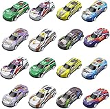 SUPGOD 12 Stück Mini Auto Set Rennauto Metall Stunt Spielzeugauto Autos Spielzeug Aufziehautos mit Rückzug Spielzeug Autos Zufällige Auswahl Kleine Autos für Mädchen Jungen Spielzeug Geschenk