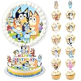 Tortenaufleger Essbar Junge 14 Stück, 20 cm Tortendeko Essbar mit Cake Topper, Fondant Tortenaufleger Tortenbild Geburtstag, Tortenaufleger Foto Geburtstag Junge