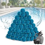 PEUTIER 1400g Pool Filterbälle, Wiederverwendbar Blau Pool Sandfilter Bälle Poolpumpe Sandfilter Bälle für Schwimmbecken Sandfilteranlagen (Entspricht 51,03kg Pool Filtersand)