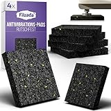 Filzada® 4x Waschmaschinen Unterlage 90 x 90 x 15 mm - Rutschfeste Antivibrationsmatte Waschmaschine dick - Vibrationsdämpfer - Antirutschmatte Waschmaschine - Matte