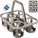 Stimo Premium Flaschenträger 6 Flaschen Getränketräger, Schwarz, Kunststoff, 34 x 25,5 x 26,5 cm