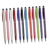 MOLUCKFU 12 Stück 2 1 Stylus Kugelschreiber Für Tablets Und Touchscreens Kapazitiver Touch Stift Zufälligen Farben Ideal Für Schule Büro Und Kreative Anwendungen