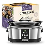 Crockpot, elektronischer Schongarer | 5,7 l (5–6 Personen) | programmierbar mit digitalem 20-Stunden-Timer | Edelstahl [SCCPBPP605], Silber