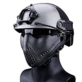 Taktischer Pj Airsoft Schnellhelm mit faltbarer Maske und Anti-Beschlag-Brille, für Outdoor-Cs-Spiele, Jagd, Paintball, Schießen (CF)
