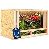 ITA Holz Terrarium 80x50x50 cm mit Frontbelüftung & Integriertem Hygrometer - Holzterrarium aus OSB-3 Platten - Terrarien für Reptilien, Schlangen, Amphibien - EU Produkt, FSC Zertifiziert