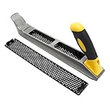 Wiltec Gipskartonhobel 250 mm mit Raspel Feile, Kantenhobel mit 2 Blättern, Fasenhobel für den Trockenbau, Trockenbauhobel