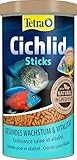 Tetra Cichlid Sticks - Fischfutter für alle Cichliden und andere große Zierfische, schwimmfähige Futtersticks, 1 L Dose