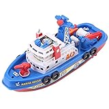 Astibym RC-Boot, Elektrisches Feuerlöschboot-Spielzeug für Kinder und Erwachsene, Feuerlöschboot-Spielzeug, Wassersprüh-Schiffsmodell mit Sound und Blitzlicht, Verformungsmodell
