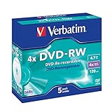 Verbatim DVD-RW 4x Speed 5er Pack Jewel Case DVD-Rohlinge Re-recordable