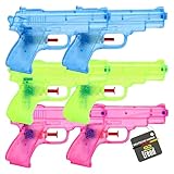 TE-Trend 6er Wasserspielzeug-Set für Kinder - kompakte Wasserpistolen für endlosen Spaß - robuste Spielzeug Wasserpistolen für unbeschwerte Spiele - langlebige Spritzpistolen in Blau, Grün & Pink
