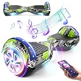 SISIGAD Hoverboard for Kids Ages 6-12, Self Balancing Scooters with Bluetooth & Corlorful LED Lights