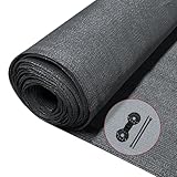 VOUNOT Zaunblende 1×10m, Sichtschutz Zaun 150 g/m² HDPE Schattiernetz, Windschutz UV-resistent Reißfest, 85% Beschattungsgrad, mit Löcher und Kabelbinder, Anthrazit