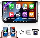 [2+32G] Android 11 Autoradio für VW Golf 5 Skoda Polo Passat, Carplay Android Auto, 9 Zoll Bildschirm Autoradio 2Din Bluetooth Freisprecheinrichtung Rückfahrkamera HiFi Mirror-Link
