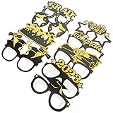 Amosfun Abschlussfeier Partybrillen Papierbrillen Spaßbrillen Neujahrsbrillen Deko Brille Props Brille Sonnenbrillen für 2023 Abschlussfeier Neujahr Party Dekor Geschenk 9 Stück