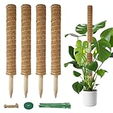 Monstera Rankhilfe - Erweiterbar Pflanzen Rankhilfe Fuer Monstera, 4PCS 42cm VerläNgerbar Up To133cm Kokosstab Plant Moosstab Pflanzstab Support Rankhilfe Zimmerpflanzen Plant Support Stick