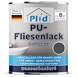 Plid® Fliesenfarbe Badezimmer & Küche [FEUCHTIGKEITSBESTÄNDIG] Fliesenlack Anthrazitgrau 0.75l fürs Bad - Fliesen neu streichen & lackieren im Innenbereich - 3in1 Fliesen Farbe Lack - Made in Germany
