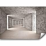 murando - Vlies Fototapete 3D Effekt Tunnel 350x256 cm - Foto Tapete Schlafzimmer Wohnzimmer Moderne Vliestapete XXL Wandtapete Motivtapeten Bildtapete Wand Dekoration - Mauer Ziegel d-B-0332-a-a