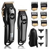 SUPRENT Haarschneidemaschine Professionelle und Trimmer- Haarschneider Set für Herren Zero Gap, Kabelloses Friseur Haarschneidemaschine Profi mit LED-Display (Schwarz)
