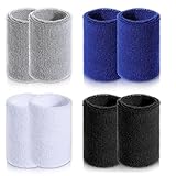 JIEYAO 8 Stück Schweißband Handgelenk, Fitness Schweissband Elastische Schweißbänder Absorbierende Schweißband für Herren Damen Baumwoll Schweißband Arm für Tennis Basketball Fußball Laufen