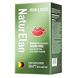 NaturElan Eisen Liouid - 24mg Eisen pro Päckchen, zuckerfrei, hohe Absorption, gemischter Beerengeschmack, 30ml*7 Eine Woche Set