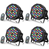 U`King 4PCS Pack LED Par Strahler 36 LED Bühnenlicht Partylicht RGB mit Fernbedienung, Discolicht Scheinwerfer Beleuchtung Moving Head für Stage DJ Party Show Bar Halloween Weihnachten