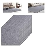 Yoedge Teppichfliesen - 12 Stück Teppichfliesen Selbstklebend, 30x30cm Teppich Fliesen, Teppich Selbstklebend Rutschfest und Langlebig Schneidbar, Für Büro- / Familienboden Geeignet