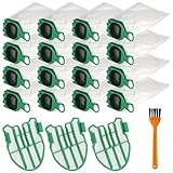 12 Stück Staubsaugerbeutel für Vorwerk Kobold Vb100 Premium Filtertüten, Filtertüten Zubehör, Filter Bags Accessories,Vorwerk Premium Filter Bags mit 3 Motorschutzfilter und 1 Reinigungsbürste