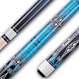 Sinsilvie 58' Pool Queue with 13mm Tip,19 20 oz Billiard Cue,Schwarz oder Weiß，1/2 Maple Queue Sticks Pool Cue,Billard Queue für Männer und Frauen. (Blau 19 oz)