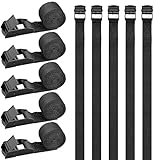 RIO Direct 10 Stück Spanngurt kurz 50cm, Spanngurte Fahrradträger, Schwarze Kurze Zurrgurte mit klemmschloss, Kleine Spanngurte, für Fahrrad, Sackkarre, Motorrad, Gepäck