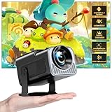 HIPPUS Mini Beamer 4K Heimkino, Projektor 4K Unterstützt 1080P Full HD, Projector 180° Drehung Handy Beamer Kurzdistanz