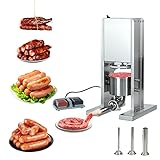 Elektrischer Wurstfüller, 1000 N Schubstangenkraft, 2 L Edelstahl-wurstfüller mit 3 Füllrohren Und Fußpedalsteuerung, für Heimrestaurants, Bäckereien