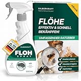 Flohspray 500ml inkl. gratis E-Book per QR-Code - Anti Floh Spray für die Umgebung mit Langzeitwirkung - Umgebungsspray als Flohmittel gegen Flöhe in der Wohnung, auf Teppich & im Körbchen