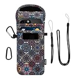 DOB SECHS Handyhülle Tasche Universal Pouch Handysocke, Handytasche Stoff für Smartphones 6,9 Zoll, Handy Tasche 17,7 x 9,5 cm Innenmaße, für iPhone 16 Pro Max, Böhmen Datura