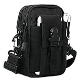 GAOHUI GüRteltasche Herren mit Verstellbarem Schultergurt, Handy GüRteltasche, Taktische Tasche Bauchtasche für Camping, Wandern, Radfahren, Sport (Schwarz)
