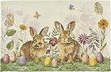Sander Gobelin Tischset/Placemat - Two Bunnies, 32 x 48 cm - Hasen, Ostereier