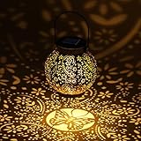 OUILA Solarlampen für Außen, Solarleuchten Garten, IP65 Wasserdicht Garten Balkon Deko, Outdoor Gartendeko für Draußen Vintage Hängend für Veranda, Lampions Terrasse Rasen Hof Gehweg Terrassen Deko