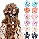 12 Stück Blumen Haarspange, Mehrfarbige Blumen Haarklammer, Niedliche Trendige Flower Hair Clip, Rutschfeste Blumenhaarklammer Für Valentinstag Alltag Party Hochzeit Und Strand Party Pool Urlaub