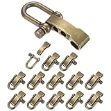 TIXIPEM Paracord-Armband-Bügelschnalle [14 Stück] – verstellbare U-Bogen-Schäkel aus Metall für Survival-Armbänder, Gürtel und Outdoor-Seil – [Bronze-Rundkopf] Schraubstift-Ankerschnallen