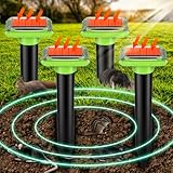 4 Stück Maulwurfschreck für Rasen, Ultraschall Maulwurfschreck Solarbetrieben, IP66 Wasserdicht Maulwurfschreck Groundhog Repellent, Sonic Mole Repeller für Hof Garten Rasen, Maulwurfschreck Outdoor