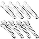 Eiszange, 12,7 cm Servierzange, Mini-Zuckerzange, Küchenzange für Kaffee, Bar, Tee, Party, Vorspeisen, Desserts (6 Stück, Silber)