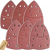 60 Stück Schleifpapier Dreieckschleifer Set 105x152 mm (93x93x93 mm), 11-Loch(40/60/80/120/240/400x10 Stück), für Bosch PSM 100A, PSM 160, PSM 200 AES, PSM 18, PDA 180，für Holz, Metall, Kunststoff