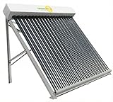 Solarthermie Röhrenkollektor – Vertikaler Solar-Warmwasserbereiter für Pool & Brauchwasser – Hocheffizient, Drucklos (Ohne Heatpipe) – Solarkollektor Komplett-Set für Garten & Haus (20 Röhren)