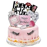 KUKIFUN 22 Stück Kuchenaufsätze mit Make-up und Beauty Design für Geburtstag, Brautparty, Spa, Kosmetik-Salon und Themenpartys Dekoration
