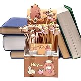 Gleitender Gelschreiber – Anti-Stress-Stifte Capybara 0,5 mm | Set 48 Stück Schreibwaren für Schule Geschenke Kinder Zuhause Party Mädchen